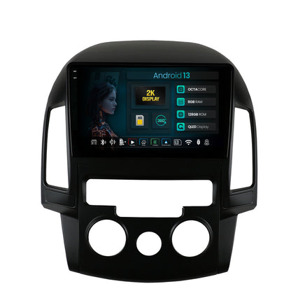 Navigatie 2K HUB64 Hyundai I30 (2007-2012), Clima manuala, 8GB RAM, Android, Octacore, Slot Sim 4G, DSP, GPS, Wi-FI, Carplay, Android Auto, USB, Bluetooth, Waze, Touchscreen, 9.5 Inch
