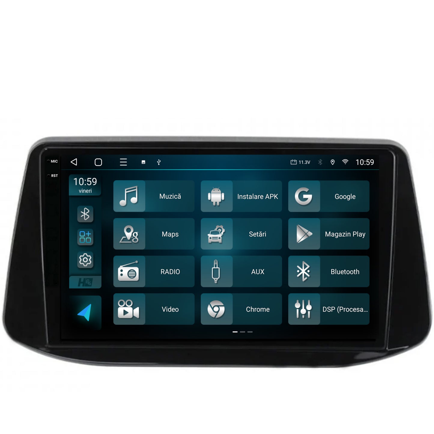 Navigatie 2K HUB64 Hyundai I30 (2017-Prezent), 4GB RAM, Android, Octacore, Slot Sim 4G, DSP, GPS, Wi-FI, Carplay, Android Auto, USB, Bluetooth, Waze, Touchscreen, 9.5 Inch