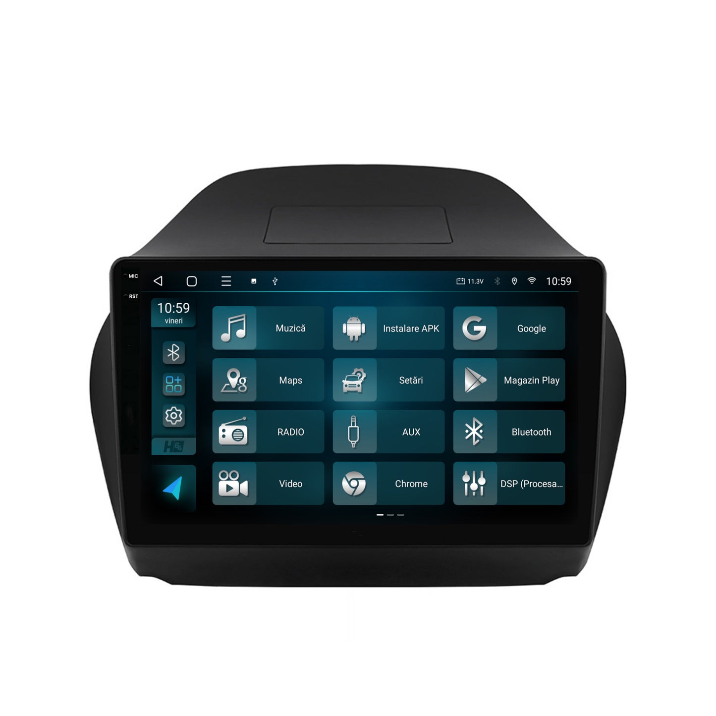 Navigatie 2K HUB64 Hyundai IX35 (2009-2015), 4GB RAM, Android, Octacore, Slot Sim 4G, DSP, GPS, Wi-FI, Carplay, Android Auto, USB, Bluetooth, Waze, Touchscreen, 10.36 Inch