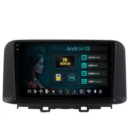 Navigatie 2K HUB64 Hyundai Kona (2018+), 4GB RAM, Android, Octacore, Slot Sim 4G, DSP, GPS, Wi-FI, Carplay, Android Auto, USB, Bluetooth, Waze, Touchscreen, 10.36 Inch