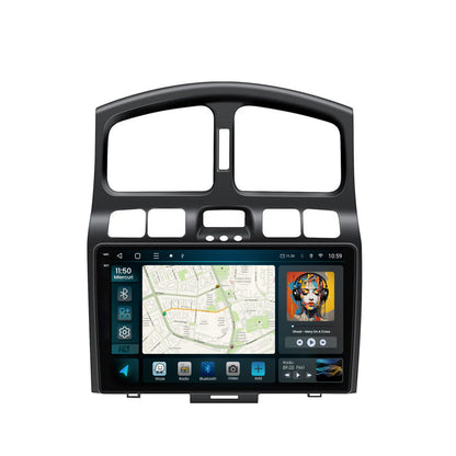 Navigatie 2K HUB64 Hyundai Santa Fe (2001-2005), 4GB RAM, Android, Octacore, Slot Sim 4G, DSP, GPS, Wi-FI, Carplay, Android Auto, USB, Bluetooth, Waze, Touchscreen, 9.5 Inch