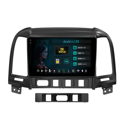 Navigatie 2K HUB64 Hyundai Santa Fe (2006-2012), 4GB RAM, Android, Octacore, Slot Sim 4G, DSP, GPS, Wi-FI, Carplay, Android Auto, USB, Bluetooth, Waze, Touchscreen, 9.5 Inch