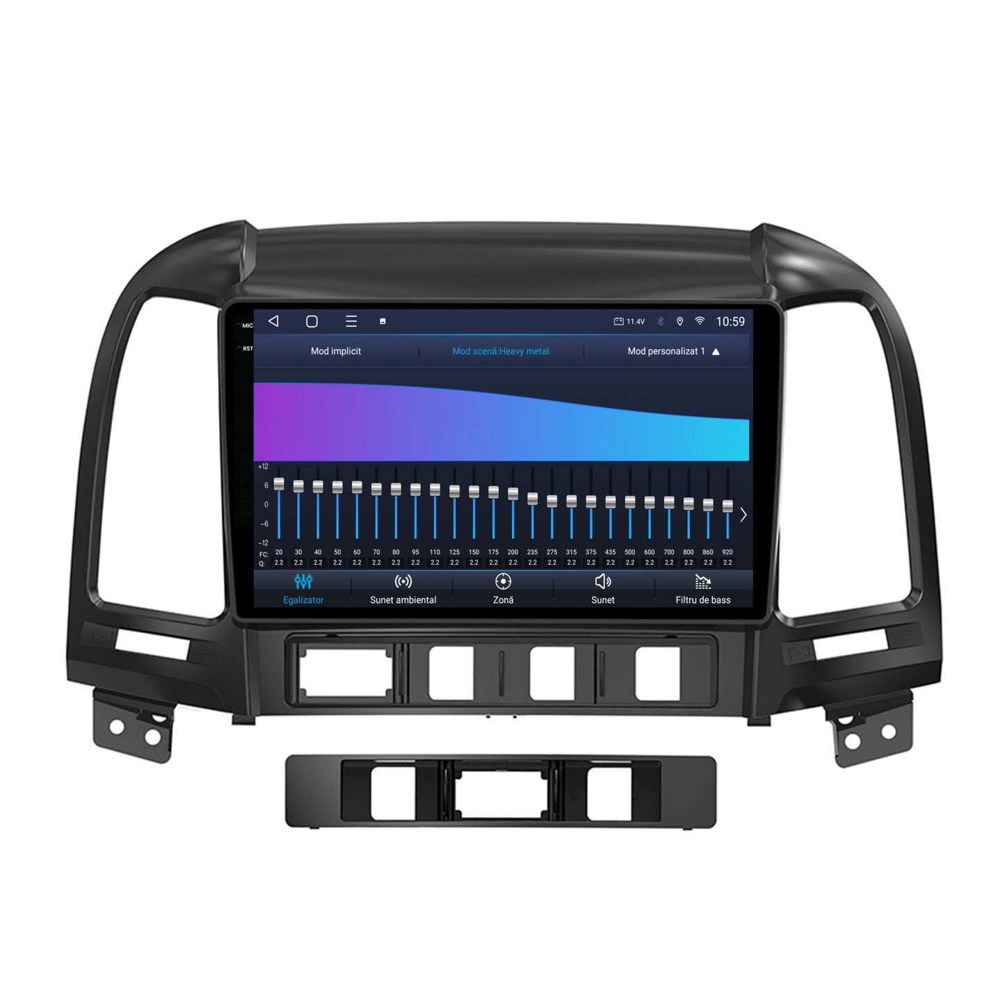 Navigatie 2K HUB64 Hyundai Santa Fe (2006-2012), 4GB RAM, Android, Octacore, Slot Sim 4G, DSP, GPS, Wi-FI, Carplay, Android Auto, USB, Bluetooth, Waze, Touchscreen, 9.5 Inch