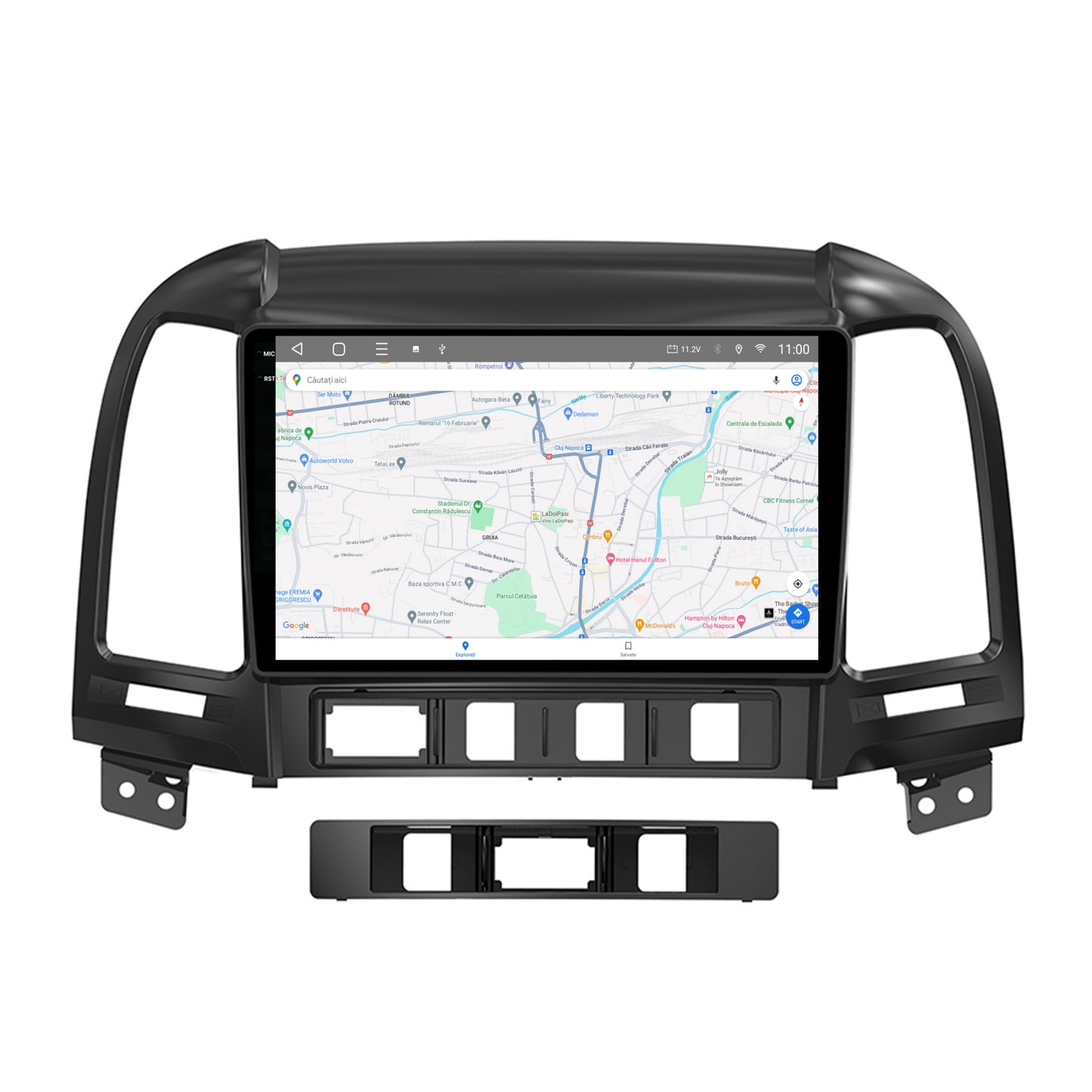 Navigatie 2K HUB64 Hyundai Santa Fe (2006-2012), 4GB RAM, Android, Octacore, Slot Sim 4G, DSP, GPS, Wi-FI, Carplay, Android Auto, USB, Bluetooth, Waze, Touchscreen, 9.5 Inch