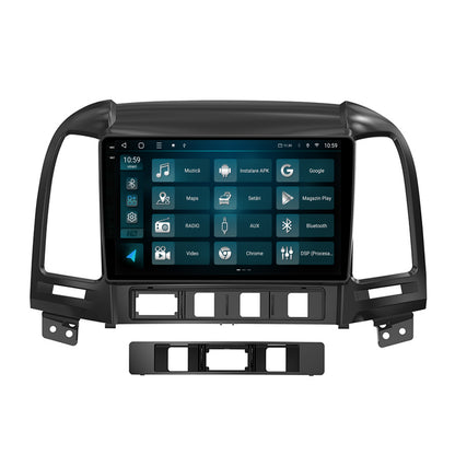 Navigatie 2K HUB64 Hyundai Santa Fe (2006-2012), 8GB RAM, Android, Octacore, Slot Sim 4G, DSP, GPS, Wi-FI, Carplay, Android Auto, USB, Bluetooth, Waze, Touchscreen, 9.5 Inch