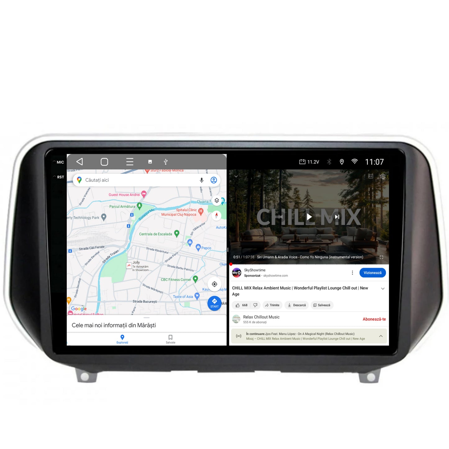Navigatie 2K HUB64 Hyundai Santa Fe (2018-Prezent), 4GB RAM, Android, Octacore, Slot Sim 4G, DSP, GPS, Wi-FI, Carplay, Android Auto, USB, Bluetooth, Waze, Touchscreen, 9.5 Inch