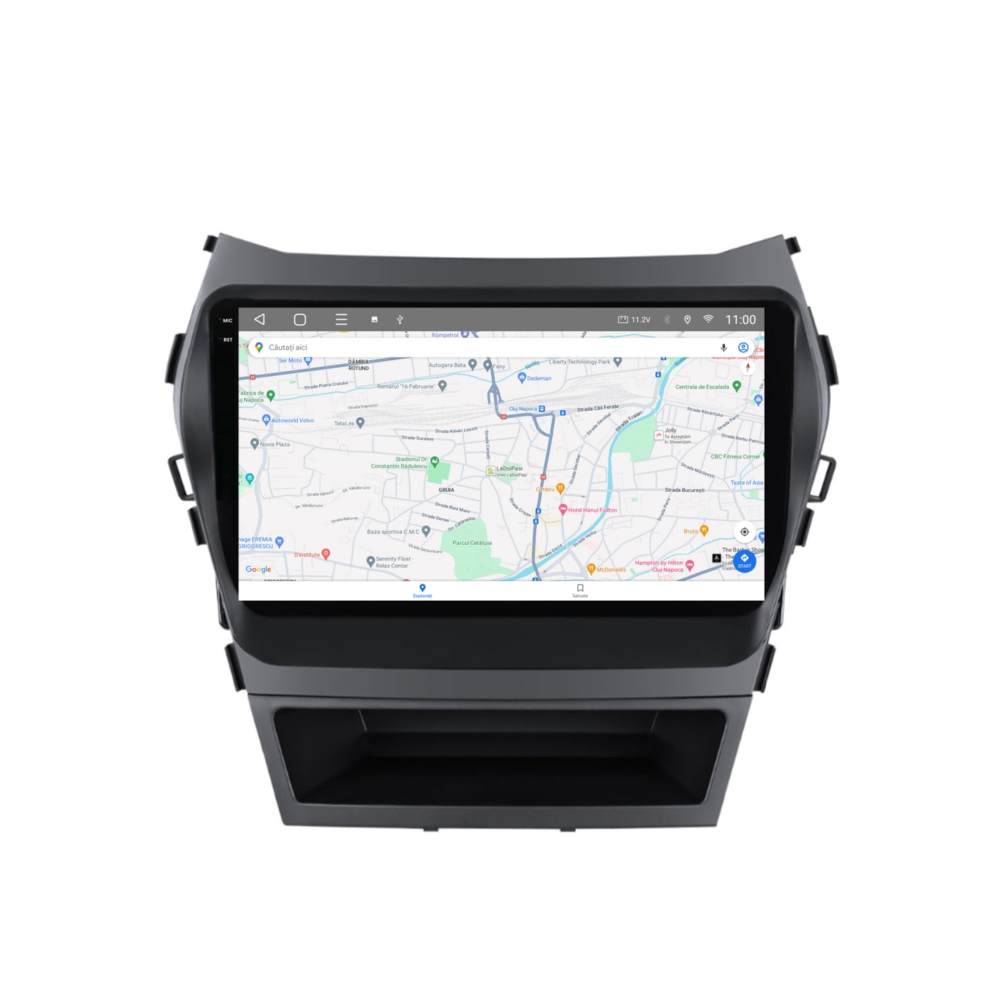 Navigatie 2K HUB64 Hyundai Santa Fe IX45 (2013-2017), 4GB RAM, Android, Octacore, Slot Sim 4G, DSP, GPS, Wi-FI, Carplay, Android Auto, USB, Bluetooth, Waze, Touchscreen, 9.5 Inch