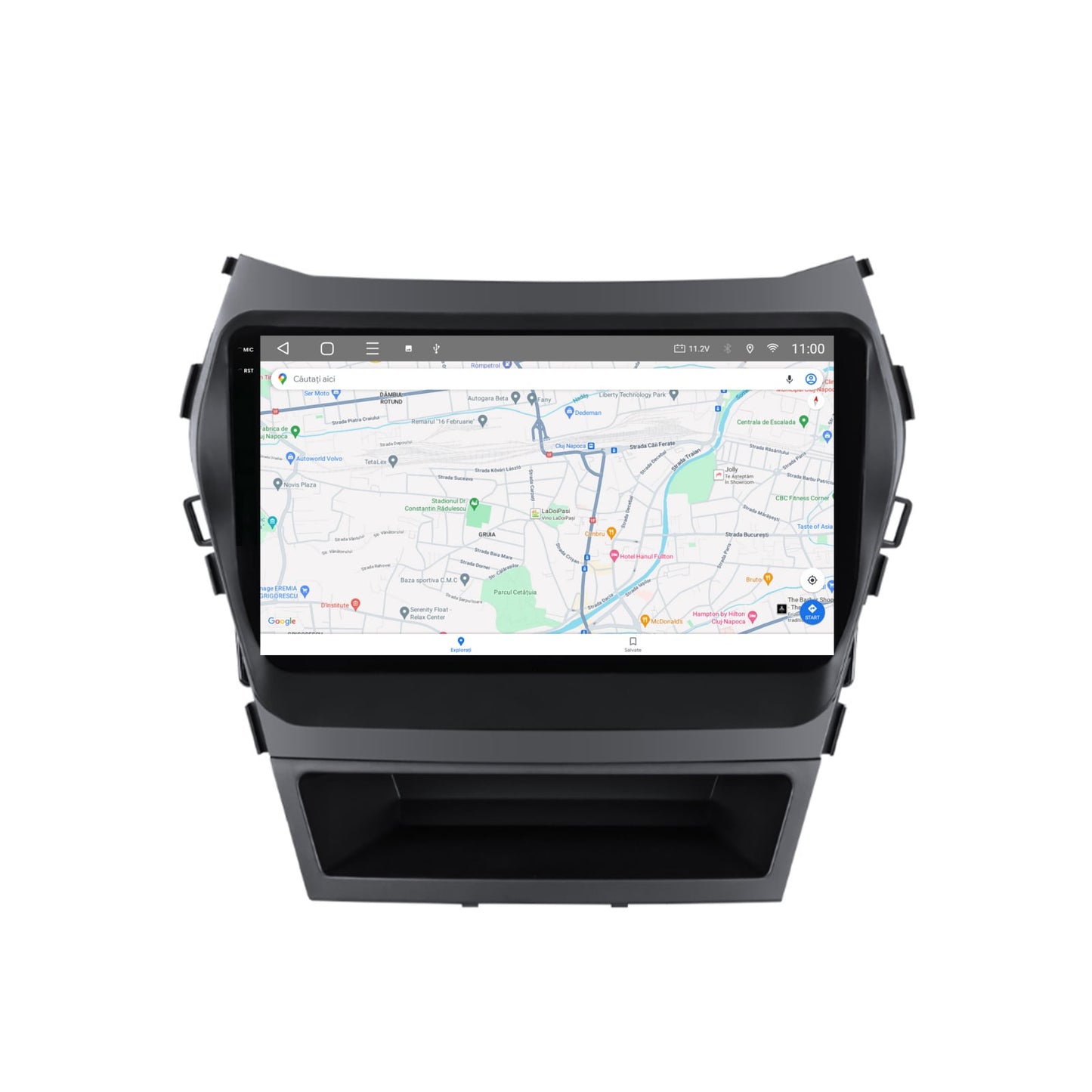 Navigatie 2K HUB64 Hyundai Santa Fe IX45 (2013-2017), 8GB RAM, Android, Octacore, Slot Sim 4G, DSP, GPS, Wi-FI, Carplay, Android Auto, USB, Bluetooth, Waze, Touchscreen, 9.5 Inch