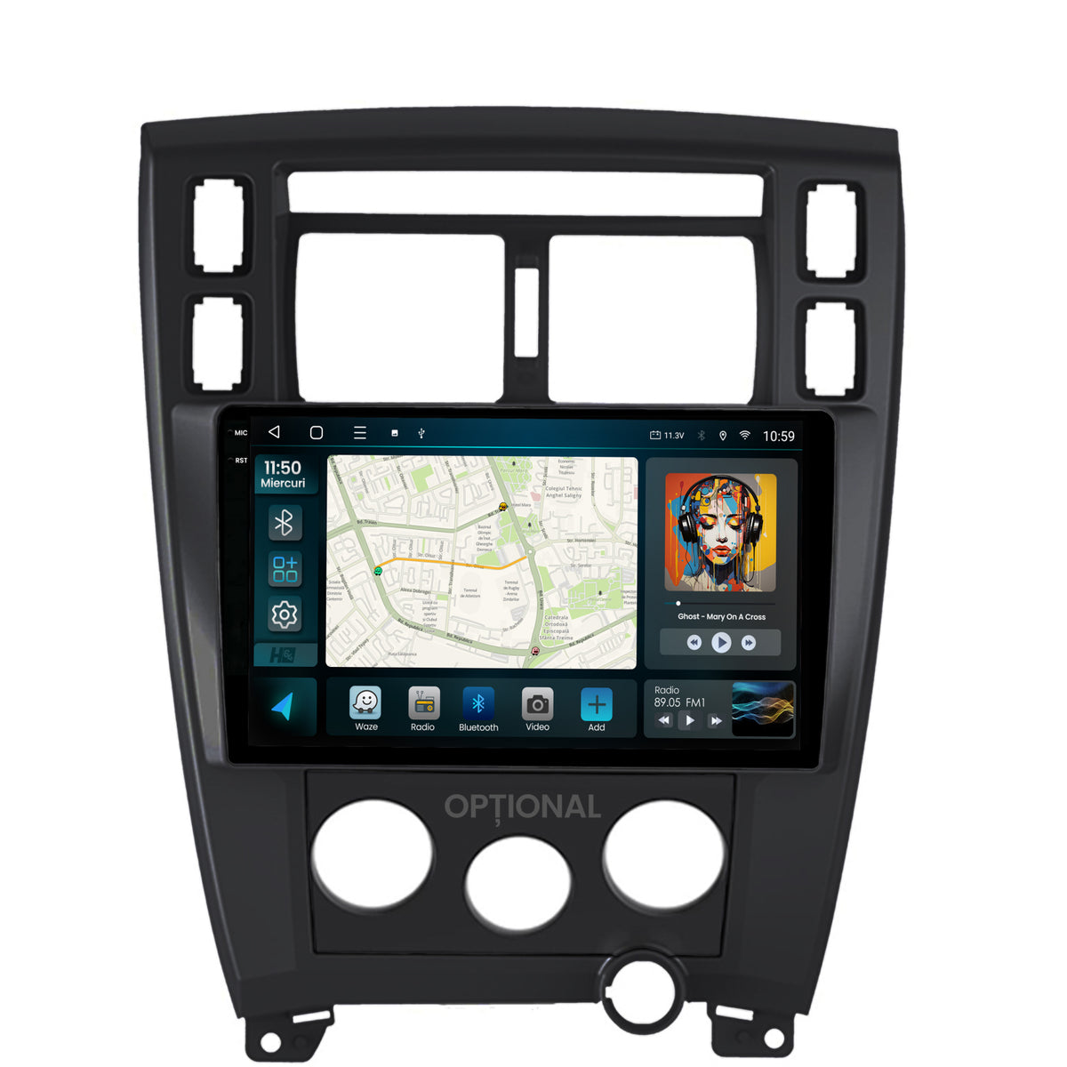 Navigatie 2K HUB64 Hyundai Tucson (2006-2013), 4GB RAM, Android, Octacore, Slot Sim 4G, DSP, GPS, Wi-FI, Carplay, Android Auto, USB, Bluetooth, Waze, Touchscreen, 10.36 Inch