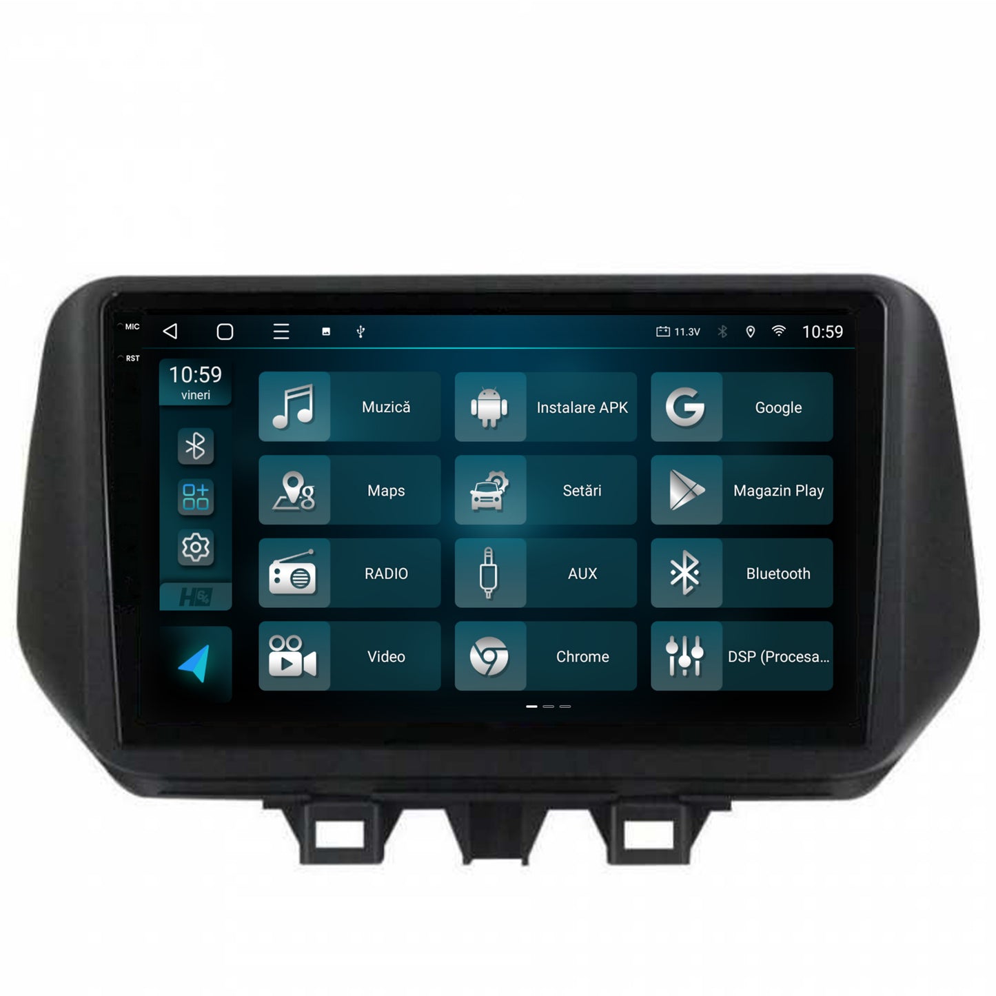 Navigatie 2K HUB64 Hyundai Tucson (2018-2020), 4GB RAM, Android, Octacore, Slot Sim 4G, DSP, GPS, Wi-FI, Carplay, Android Auto, USB, Bluetooth, Waze, Touchscreen, 9.5 Inch
