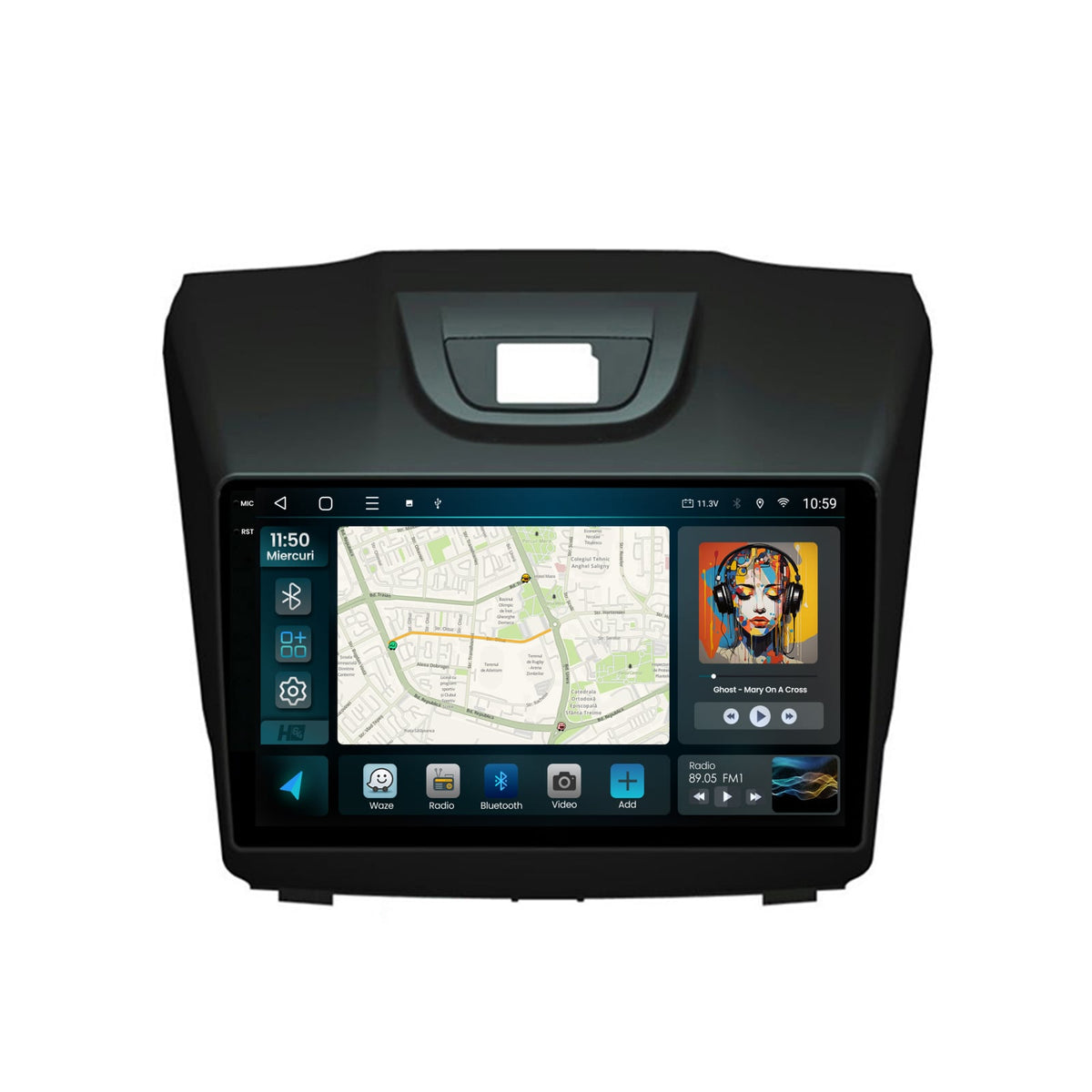 Navigatie 2K HUB64 Isuzu D-MAX (2015+), 4GB RAM, Android, Octacore, Slot Sim 4G, DSP, GPS, Wi-FI, Carplay, Android Auto, USB, Bluetooth, Waze, Touchscreen, 9.5 Inch