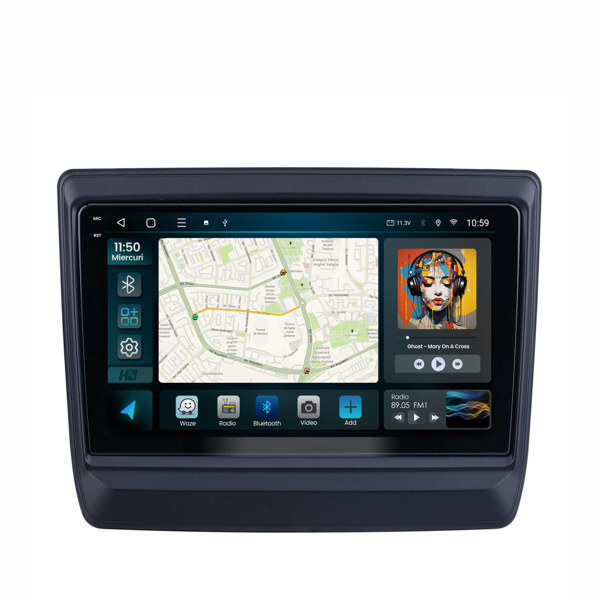 Navigatie 2K HUB64 Isuzu D-MAX (2020+), 4GB RAM, Android, Octacore, Slot Sim 4G, DSP, GPS, Wi-FI, Carplay, Android Auto, USB, Bluetooth, Waze, Touchscreen, 9.5 Inch