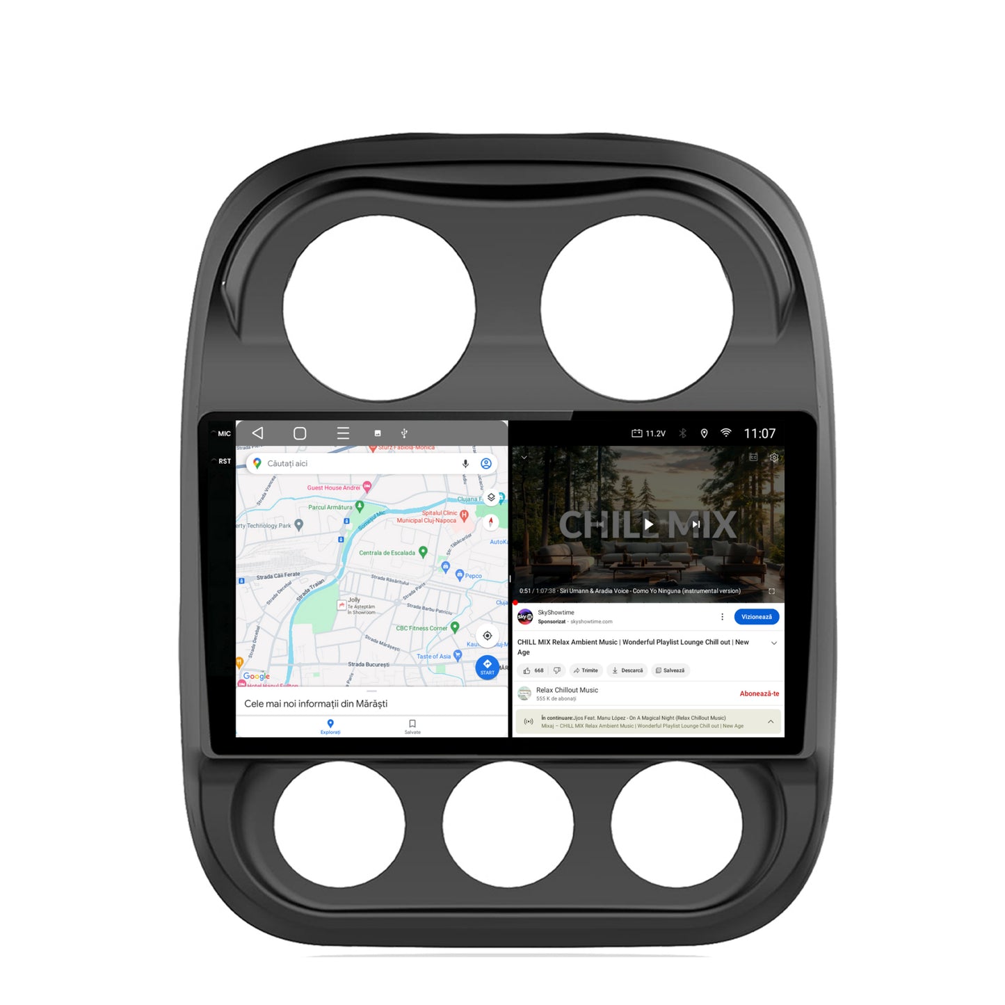 Navigatie 2K HUB64 Jeep Compass (2009-2016), 8GB RAM, Android, Octacore, Slot Sim 4G, DSP, GPS, Wi-FI, Carplay, Android Auto, USB, Bluetooth, Waze, Touchscreen, 10.36 Inch