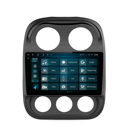 Navigatie 2K HUB64 Jeep Compass (2009-2016), 8GB RAM, Android, Octacore, Slot Sim 4G, DSP, GPS, Wi-FI, Carplay, Android Auto, USB, Bluetooth, Waze, Touchscreen, 10.36 Inch