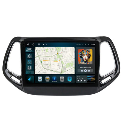 Navigatie 2K HUB64 Jeep Compass (2016+), 4GB RAM, Android, Octacore, Slot Sim 4G, DSP, GPS, Wi-FI, Carplay, Android Auto, USB, Bluetooth, Waze, Touchscreen, 10.36 Inch
