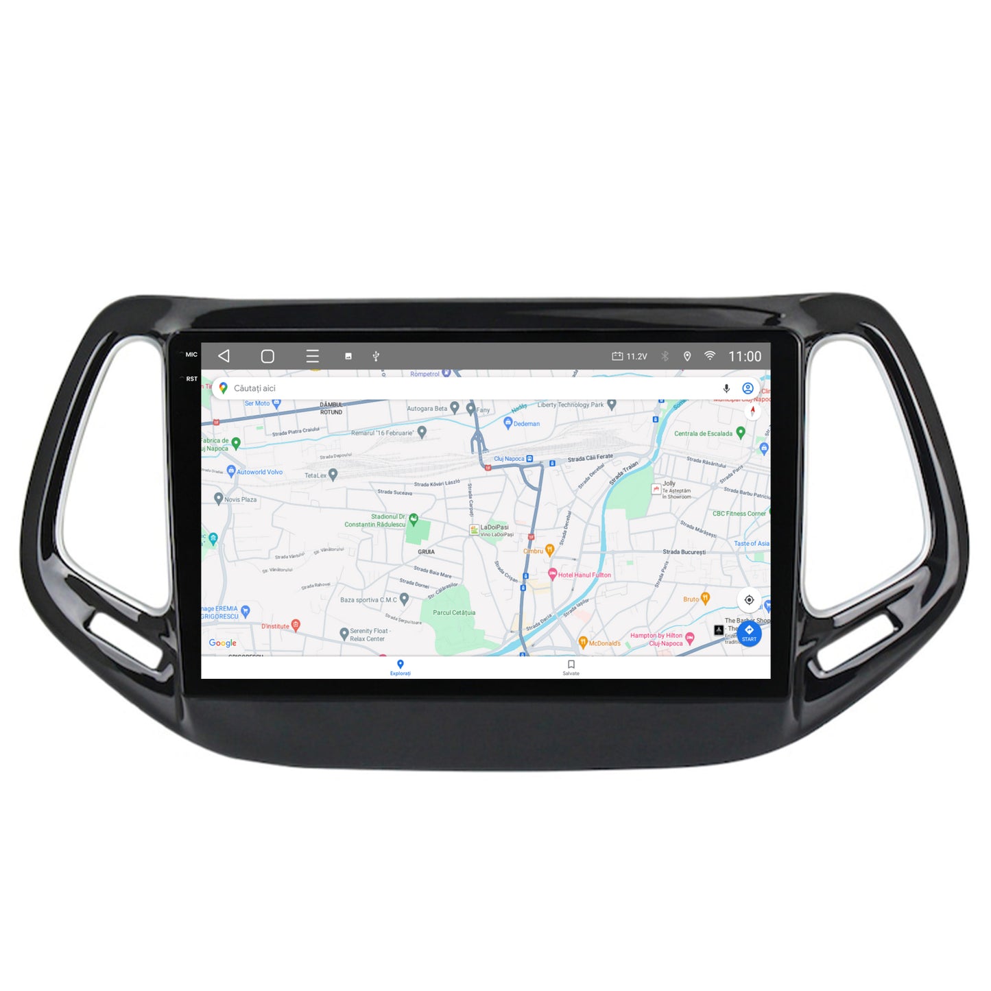 Navigatie 2K HUB64 Jeep Compass (2016+), 4GB RAM, Android, Octacore, Slot Sim 4G, DSP, GPS, Wi-FI, Carplay, Android Auto, USB, Bluetooth, Waze, Touchscreen, 10.36 Inch