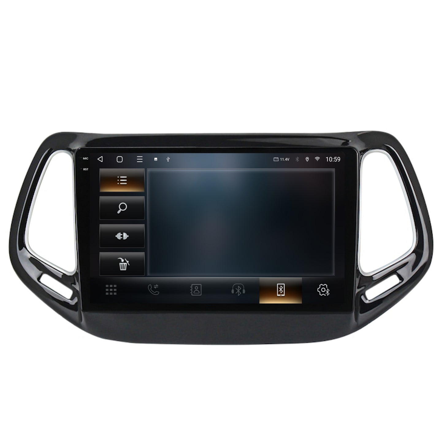 Navigatie 2K HUB64 Jeep Compass (2016+), 4GB RAM, Android, Octacore, Slot Sim 4G, DSP, GPS, Wi-FI, Carplay, Android Auto, USB, Bluetooth, Waze, Touchscreen, 10.36 Inch