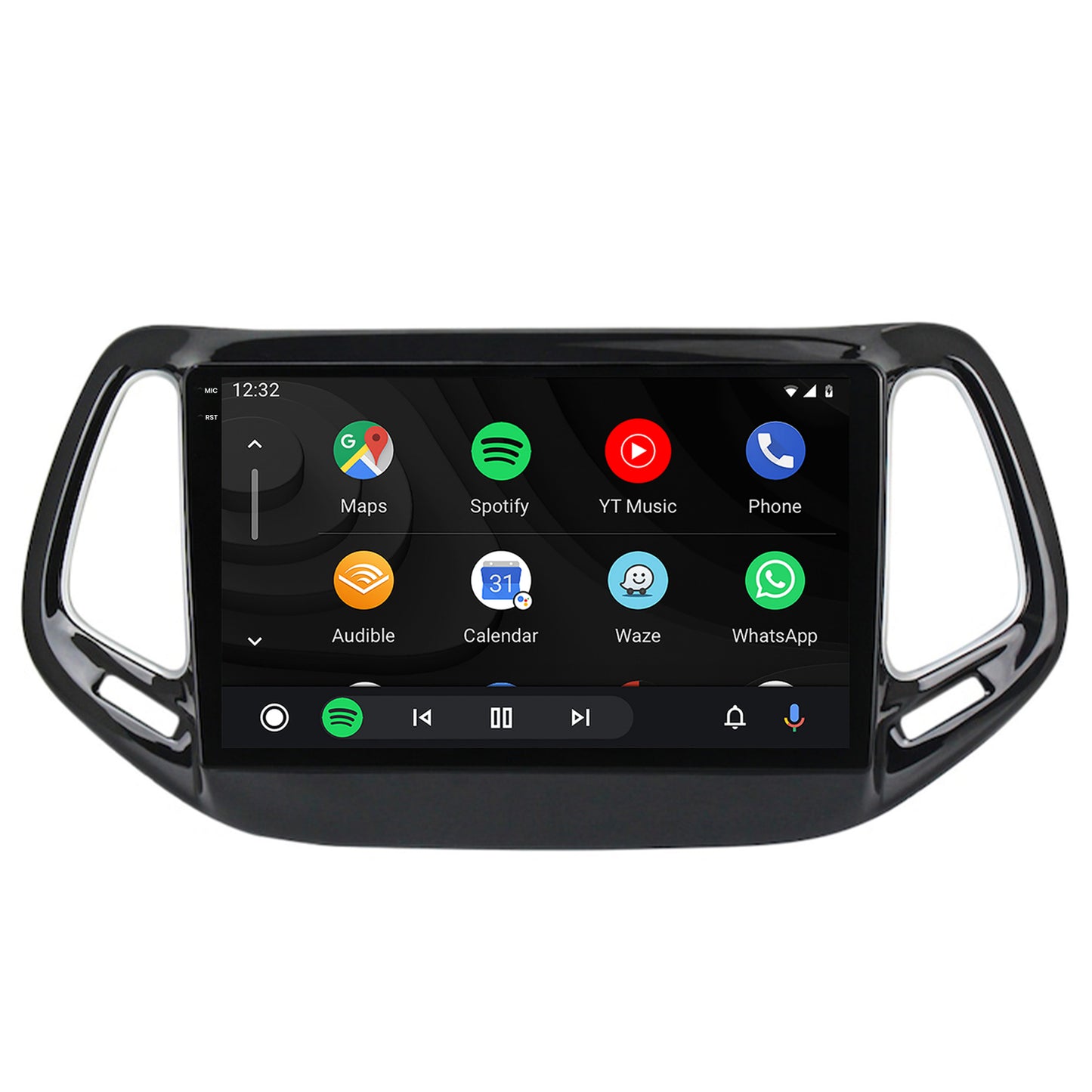 Navigatie 2K HUB64 Jeep Compass (2016+), 4GB RAM, Android, Octacore, Slot Sim 4G, DSP, GPS, Wi-FI, Carplay, Android Auto, USB, Bluetooth, Waze, Touchscreen, 10.36 Inch