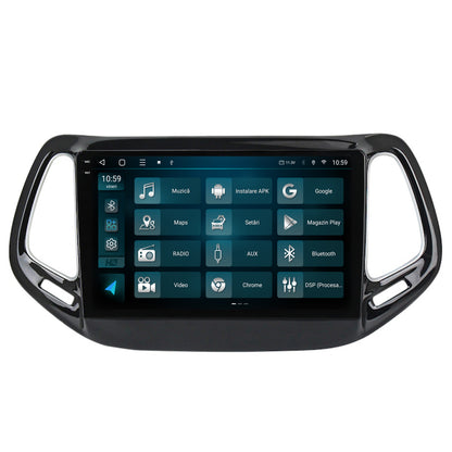 Navigatie 2K HUB64 Jeep Compass (2016+), 8GB RAM, Android, Octacore, Slot Sim 4G, DSP, GPS, Wi-FI, Carplay, Android Auto, USB, Bluetooth, Waze, Touchscreen, 10.36 Inch