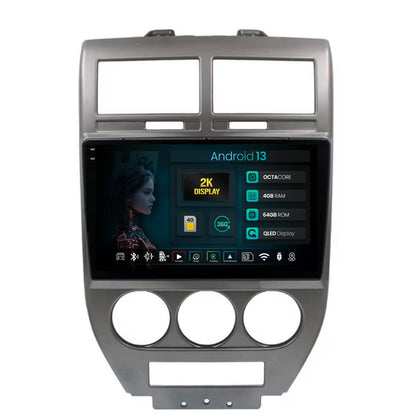 Navigatie 2K HUB64 Jeep Compass/Patriot (2006-2010), 4GB RAM, Android, Octacore, Slot Sim 4G, DSP, GPS, Wi-FI, Carplay, Android Auto, USB, Bluetooth, Waze, Touchscreen, 9.5 Inch