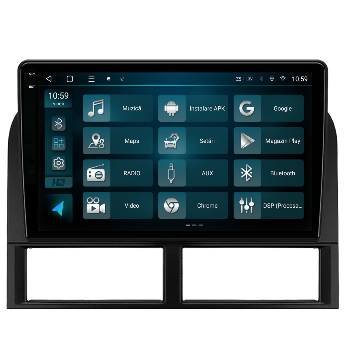 Navigatie 2K HUB64 Jeep Grand Cherokee (1998-2004), 8GB RAM, Android, Octacore, Slot Sim 4G, DSP, GPS, Wi-FI, Carplay, Android Auto, USB, Bluetooth, Waze, Touchscreen, 9.5 Inch