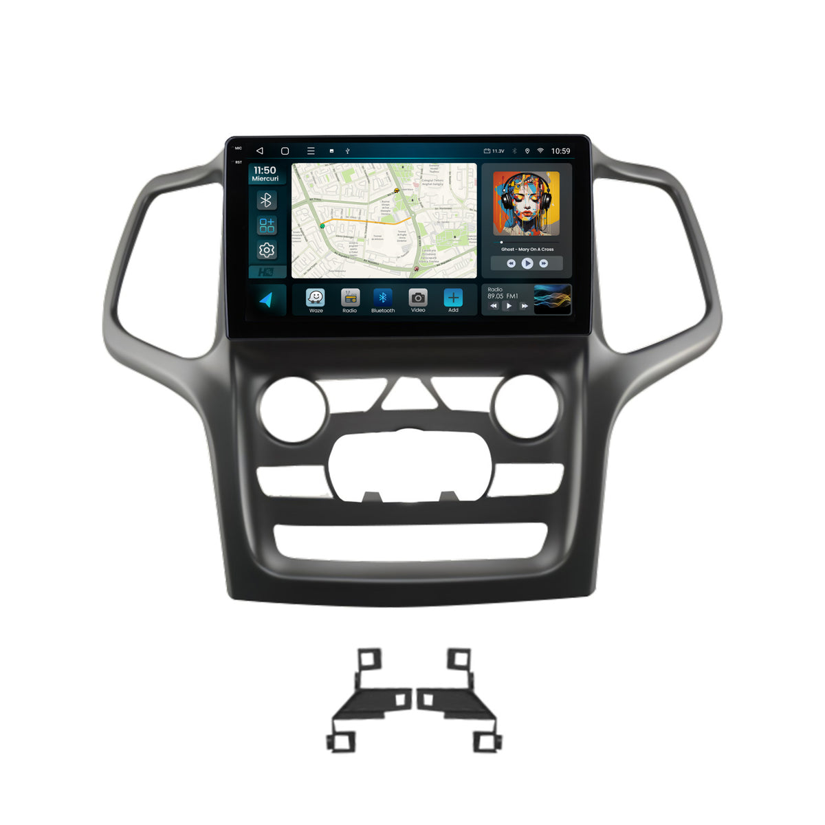 Navigatie 2K HUB64 Jeep Grand Cherokee (2014-2022), 4GB RAM, Android, Octacore, Slot Sim 4G, DSP, GPS, Wi-FI, Carplay, Android Auto, USB, Bluetooth, Waze, Touchscreen, 9.5 Inch - Copie