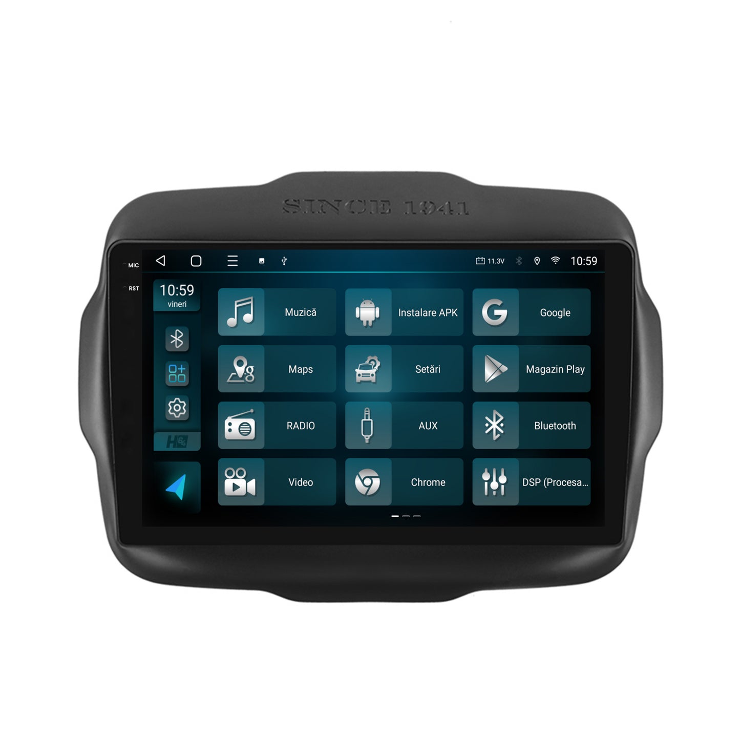 Navigatie 2K HUB64 Jeep Renegade (2014-2018), 4GB RAM, Android, Octacore, Slot Sim 4G, DSP, GPS, Wi-FI, Carplay, Android Auto, USB, Bluetooth, Waze, Touchscreen, 9.5 Inch