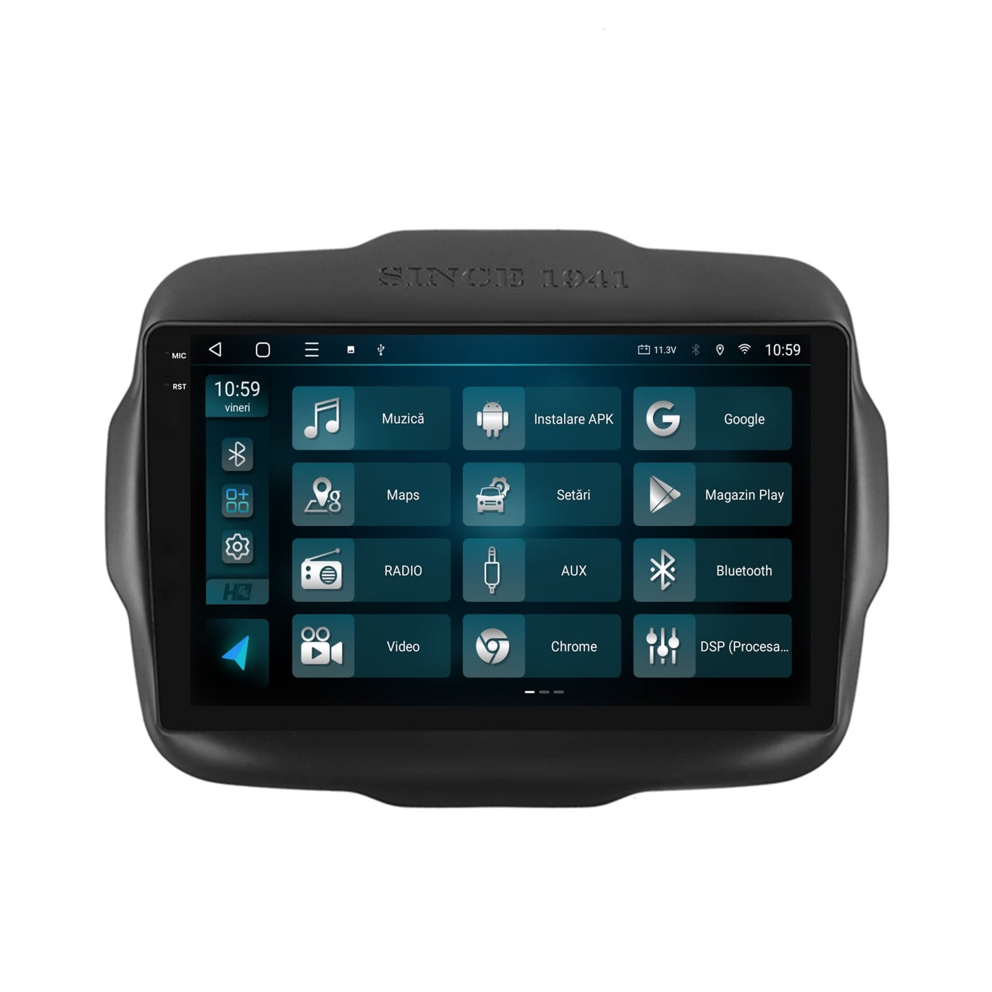 Navigatie 2K HUB64 Jeep Renegade (2014-2018), 8GB RAM, Android, Octacore, Slot Sim 4G, DSP, GPS, Wi-FI, Carplay, Android Auto, USB, Bluetooth, Waze, Touchscreen, 9.5 Inch