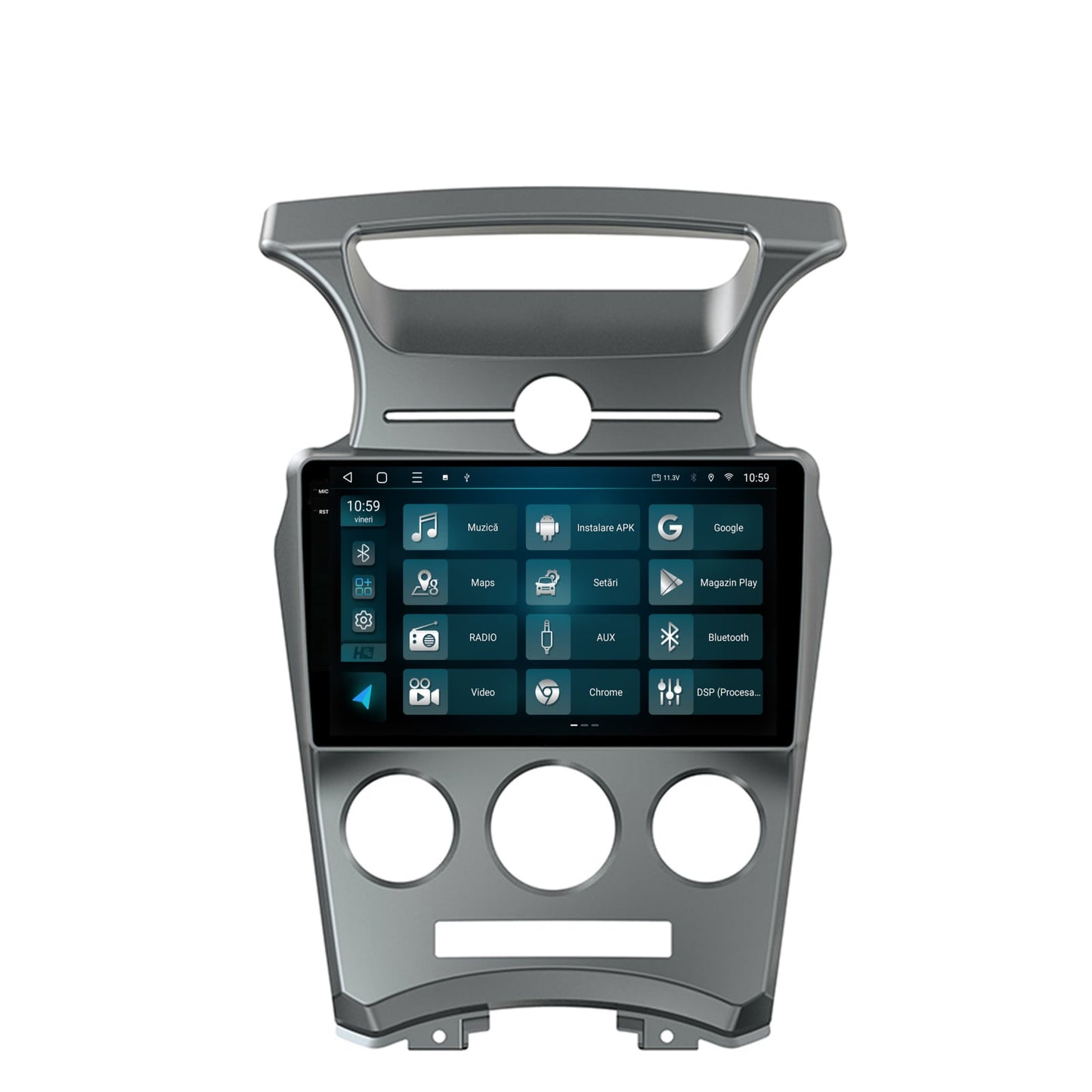 Navigatie 2K HUB64 Kia Carens (2007-2011), 8GB RAM, Android, Octacore, Slot Sim 4G, DSP, GPS, Wi-FI, Carplay, Android Auto, USB, Bluetooth, Waze, Touchscreen, 9.5 Inch