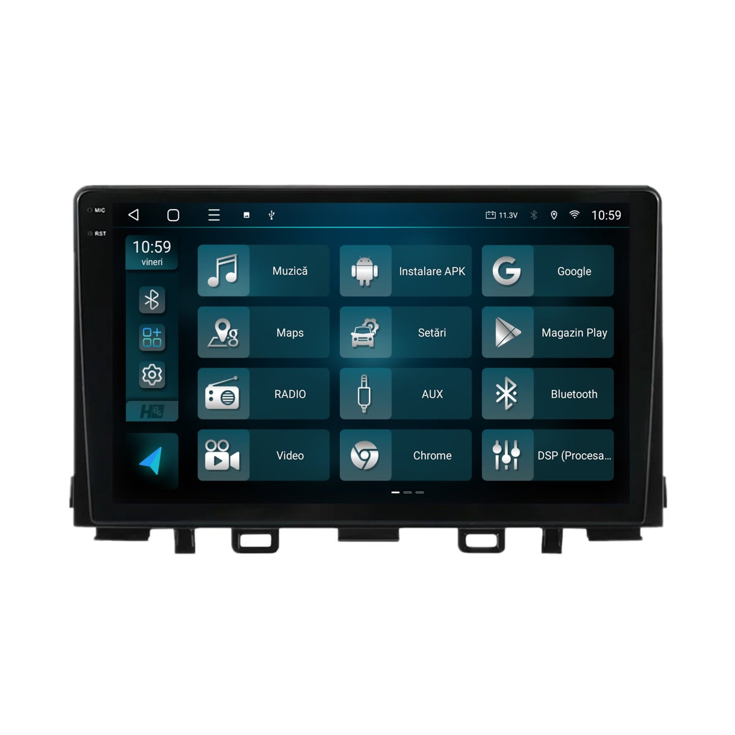 Navigatie 2K HUB64 Kia Rio (2017-2024), 8GB RAM, Android, Octacore, Slot Sim 4G, DSP, GPS, Wi-FI, Carplay, Android Auto, USB, Bluetooth, Waze, Touchscreen, 9.5 Inch