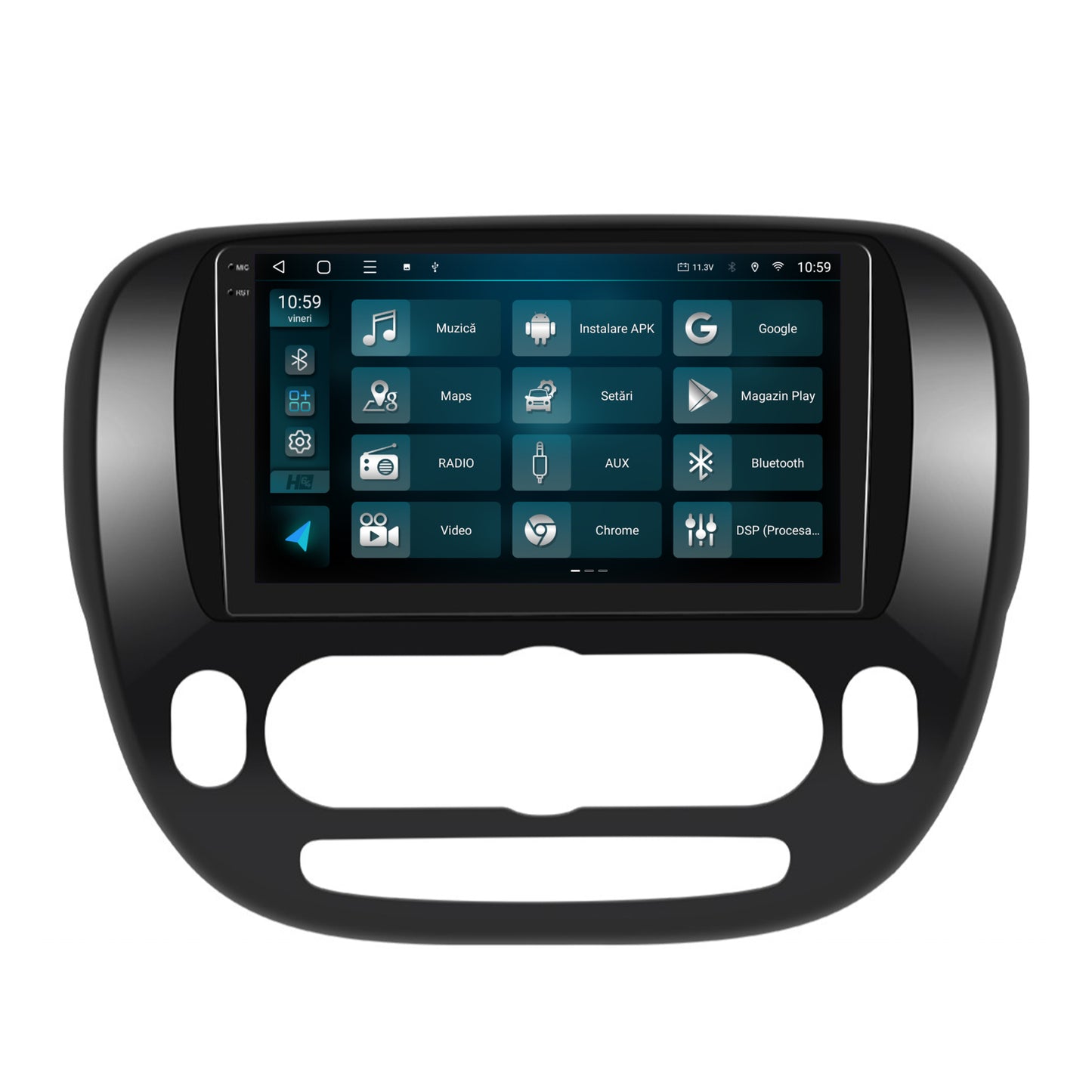 Navigatie 2K HUB64 Kia Soul (2014-2019), 4GB RAM, Android, Octacore, Slot Sim 4G, DSP, GPS, Wi-FI, Carplay, Android Auto, USB, Bluetooth, Waze, Touchscreen, 9.5 Inch