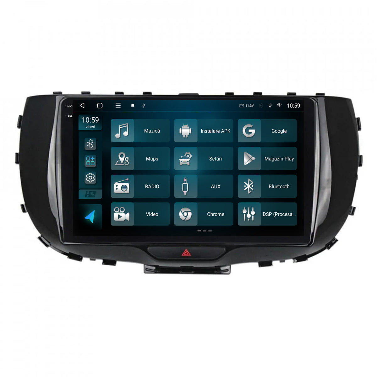 Navigatie 2K HUB64 Kia Soul (2019+), 4GB RAM, Android, Octacore, Slot Sim 4G, DSP, GPS, Wi-FI, Carplay, Android Auto, USB, Bluetooth, Waze, Touchscreen, 9.5 Inch