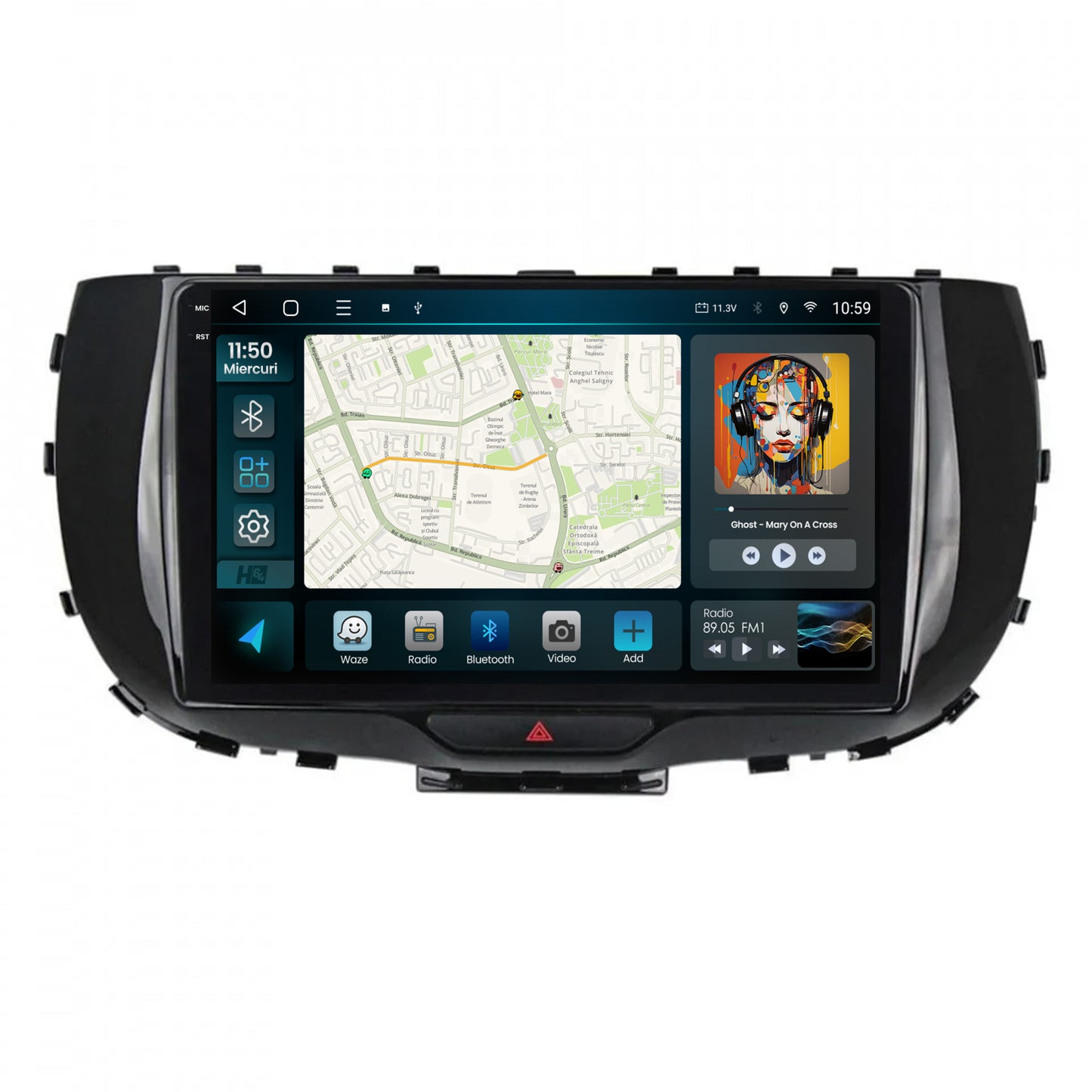 Navigatie 2K HUB64 Kia Soul (2019+), 8GB RAM, Android, Octacore, Slot Sim 4G, DSP, GPS, Wi-FI, Carplay, Android Auto, USB, Bluetooth, Waze, Touchscreen, 9.5 Inch