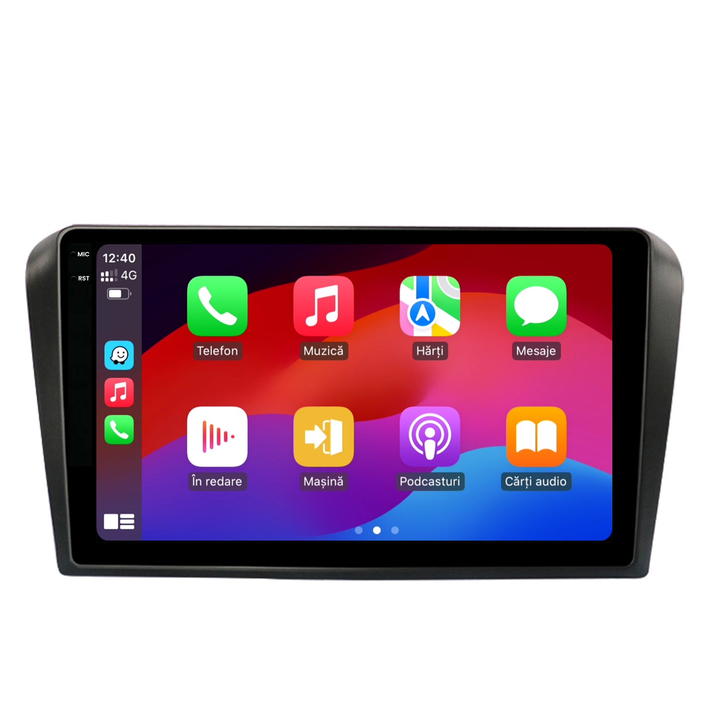 Navigatie 2K HUB64 Mazda 3 (2003-2009), 4GB RAM, Android, Octacore, Slot Sim 4G, DSP, GPS, Wi-FI, Carplay, Android Auto, USB, Bluetooth, Waze, Touchscreen, 9.5 Inch