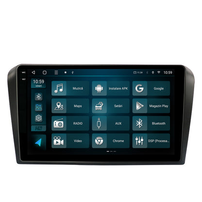 Navigatie 2K HUB64 Mazda 3 (2003-2009), 4GB RAM, Android, Octacore, Slot Sim 4G, DSP, GPS, Wi-FI, Carplay, Android Auto, USB, Bluetooth, Waze, Touchscreen, 9.5 Inch