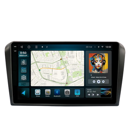 Navigatie 2K HUB64 Mazda 3 (2003-2009), 8GB RAM, Android, Octacore, Slot Sim 4G, DSP, GPS, Wi-FI, Carplay, Android Auto, USB, Bluetooth, Waze, Touchscreen, 9.5 Inch