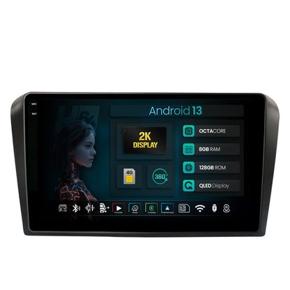 Navigatie 2K HUB64 Mazda 3 (2003-2009), 8GB RAM, Android, Octacore, Slot Sim 4G, DSP, GPS, Wi-FI, Carplay, Android Auto, USB, Bluetooth, Waze, Touchscreen, 9.5 Inch