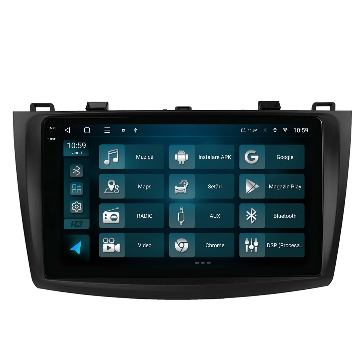 Navigatie 2K HUB64 Mazda 3 (2009-2013), 8GB RAM, Android, Octacore, Slot Sim 4G, DSP, GPS, Wi-FI, Carplay, Android Auto, USB, Bluetooth, Waze, Touchscreen, 9.5 Inch