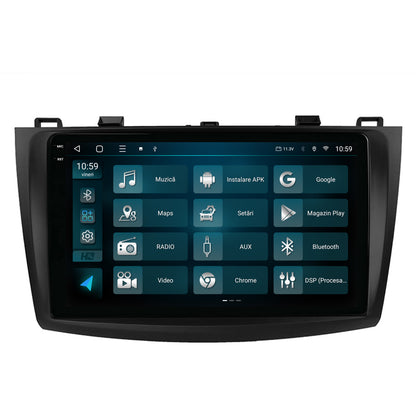 Navigatie 2K HUB64 Mazda 3 (2009-2013), 8GB RAM, Android, Octacore, Slot Sim 4G, DSP, GPS, Wi-FI, Carplay, Android Auto, USB, Bluetooth, Waze, Touchscreen, 9.5 Inch