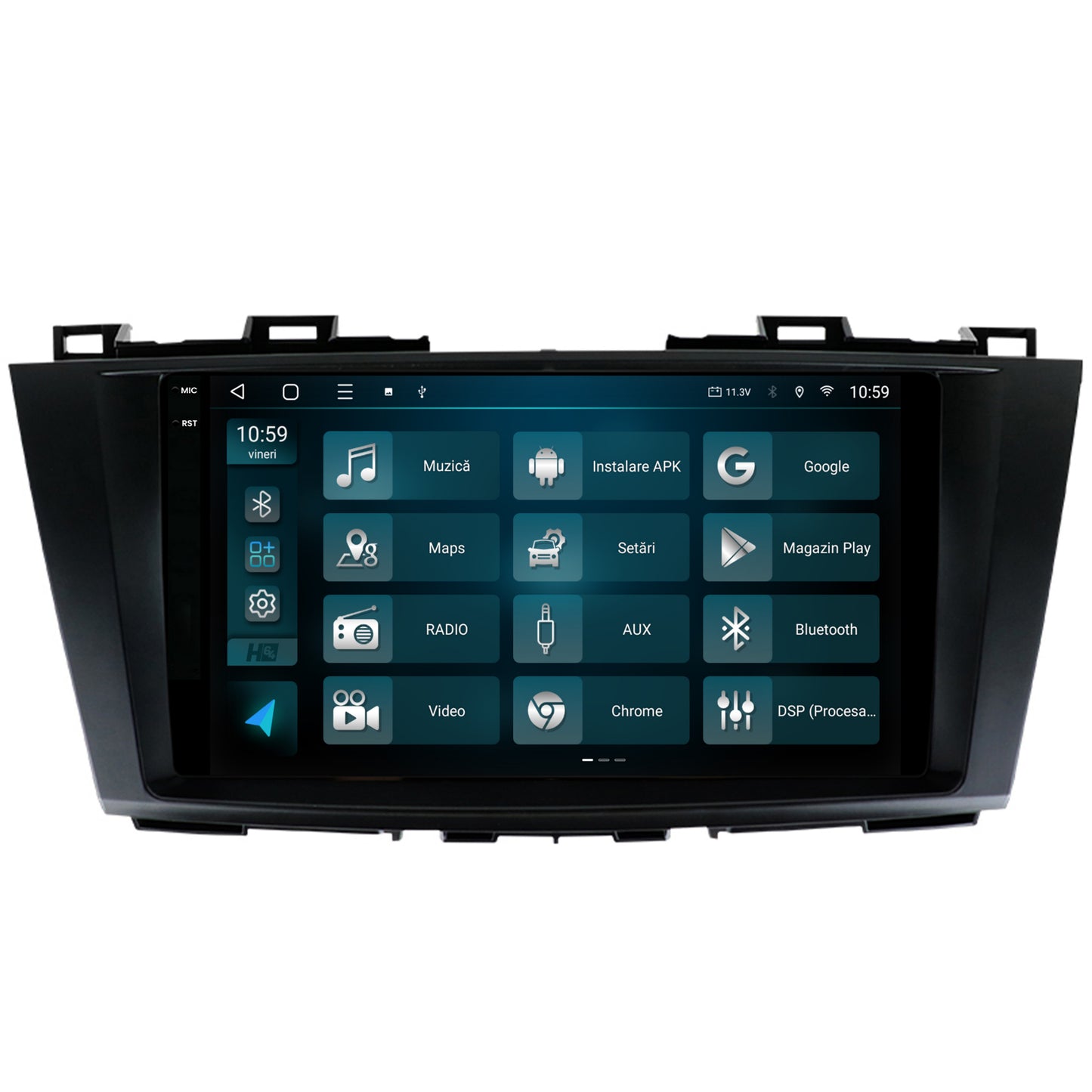 Navigatie 2K HUB64 Mazda 5 (2010-2015), 4GB RAM, Android, Octacore, Slot Sim 4G, DSP, GPS, Wi-FI, Carplay, Android Auto, USB, Bluetooth, Waze, Touchscreen, 9.5 Inch