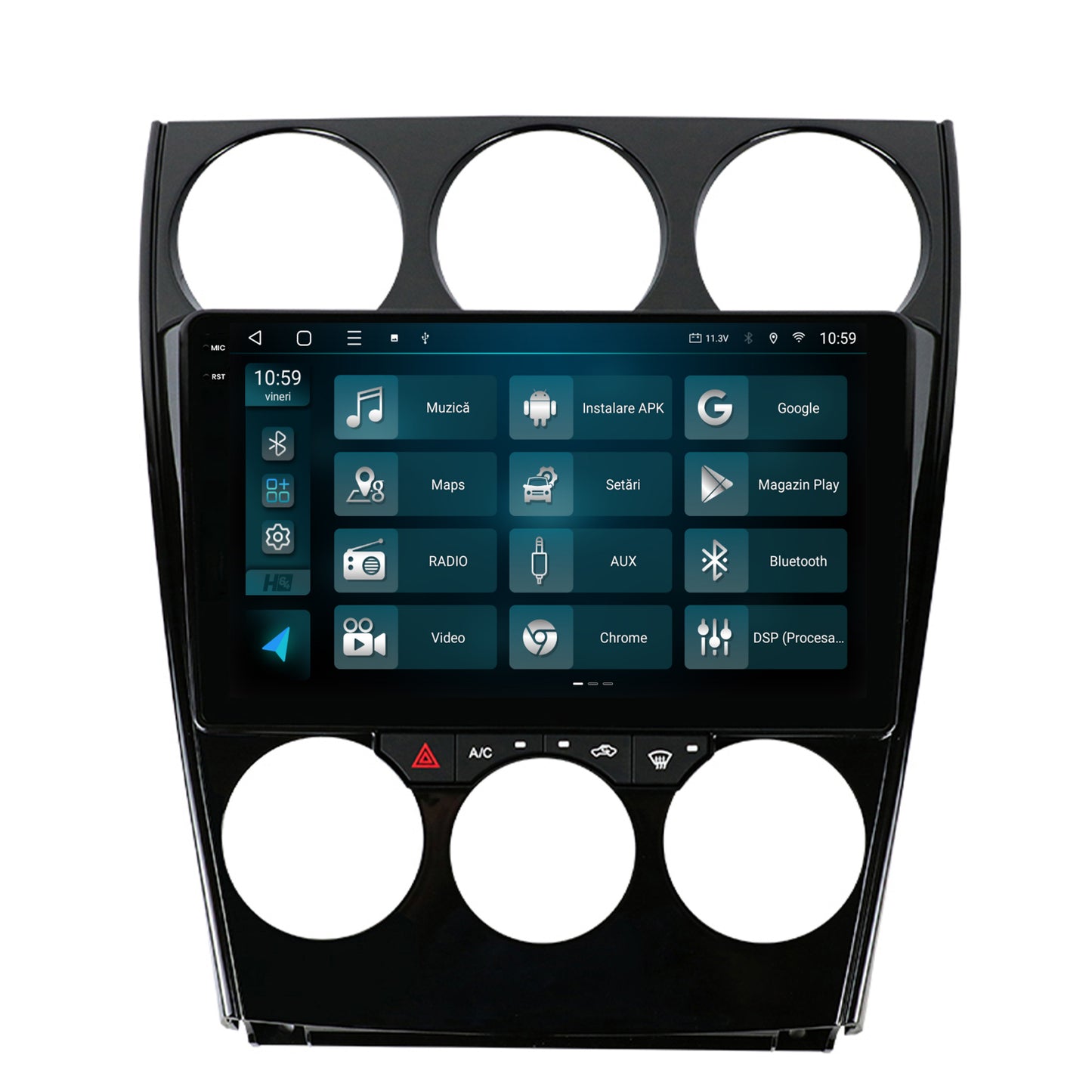 Navigatie 2K HUB64 Mazda 6 (2002-2008), 8GB RAM, Android, Octacore, Slot Sim 4G, DSP, GPS, Wi-FI, Carplay, Android Auto, USB, Bluetooth, Waze, Touchscreen, 9.5 Inch