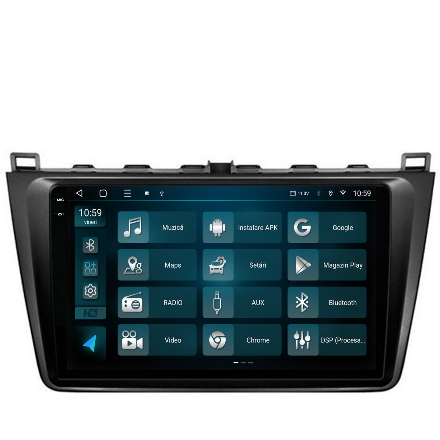 Navigatie 2K HUB64 Mazda 6 (2008-2013), 4GB RAM, Android, Octacore, Slot Sim 4G, DSP, GPS, Wi-FI, Carplay, Android Auto, USB, Bluetooth, Waze, Touchscreen, 9.5 Inch