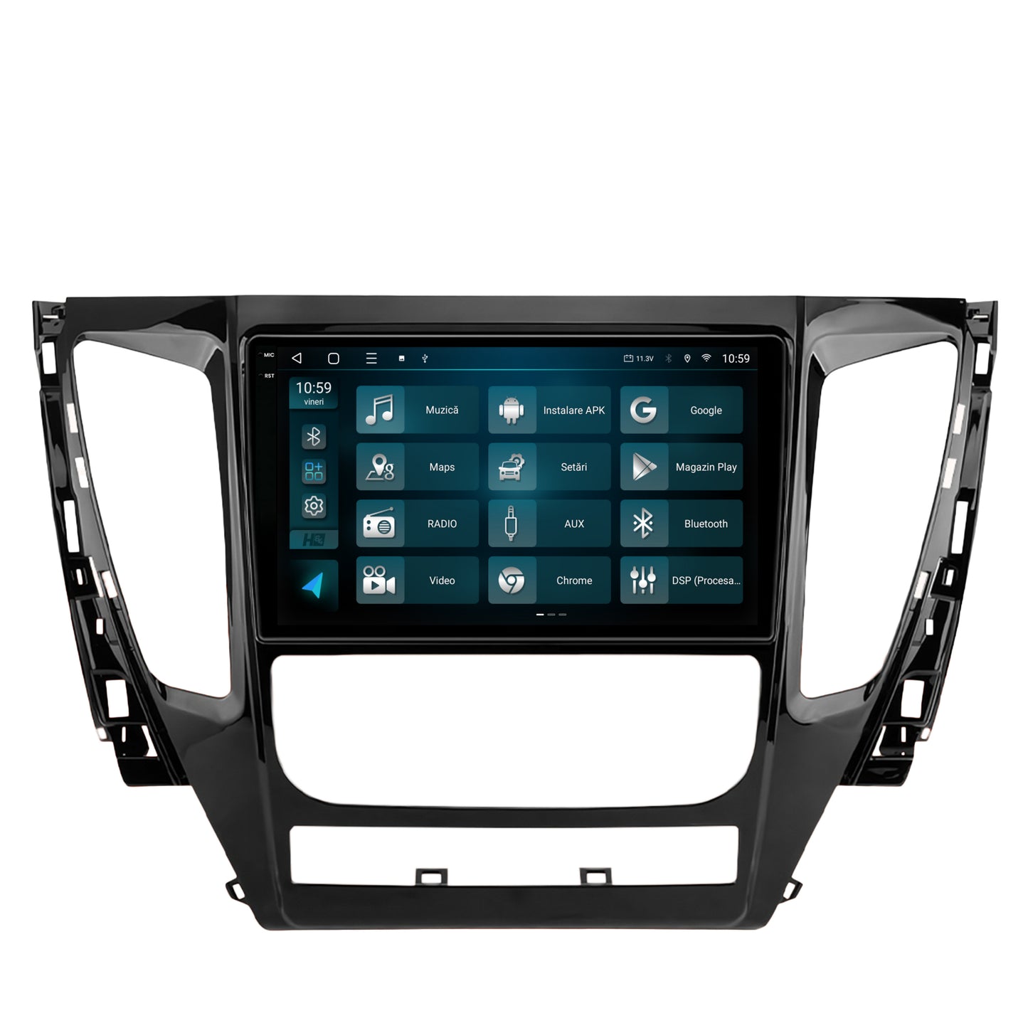 Navigatie 2K HUB64 Mitsubishi Pajero (2016-2018), 4GB RAM, Android, Octacore, Slot Sim 4G, DSP, GPS, Wi-FI, Carplay, Android Auto, USB, Bluetooth, Waze, Touchscreen, 9.5 Inch