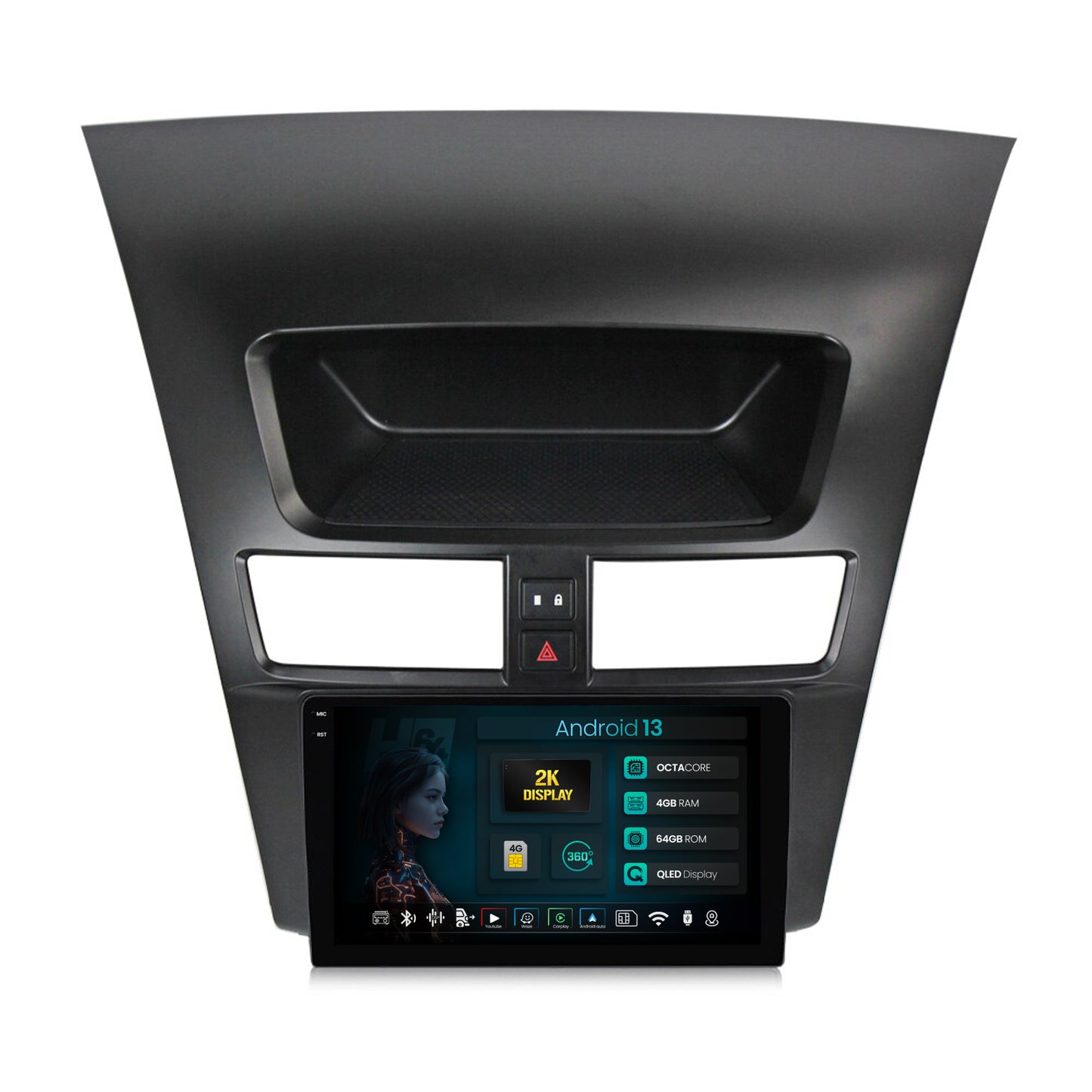 Navigatie 2K HUB64 Mazda BT50 (2011-2020), 4GB RAM, Android, Octacore, Slot Sim 4G, DSP, GPS, Wi-FI, Carplay, Android Auto, USB, Bluetooth, Waze, Touchscreen, 9.5 Inch