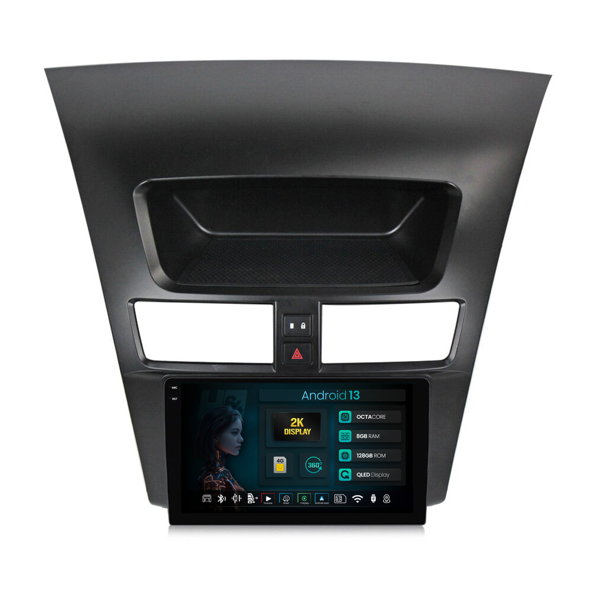 Navigatie 2K HUB64 Mazda BT50 (2011-2020), 8GB RAM, Android, Octacore, Slot Sim 4G, DSP, GPS, Wi-FI, Carplay, Android Auto, USB, Bluetooth, Waze, Touchscreen, 9.5 Inch