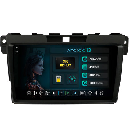 Navigatie 2K HUB64 Mazda CX-7 (2008-2013), 4GB RAM, Android, Octacore, Slot Sim 4G, DSP, GPS, Wi-FI, Carplay, Android Auto, USB, Bluetooth, Waze, Touchscreen, 9.5 Inch