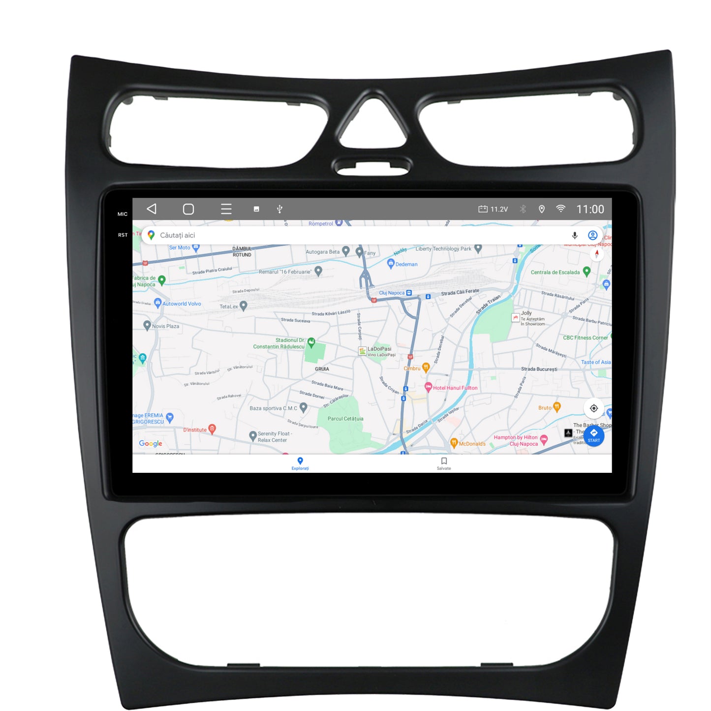 Navigatie 2K HUB64 Mercedes Benz C-Class CLK W209 (2000-2005), 8GB RAM, Android, Octacore, Slot Sim 4G, DSP, GPS, Wi-FI, Carplay, Android Auto, USB, Bluetooth, Waze, Touchscreen, 9.5 Inch
