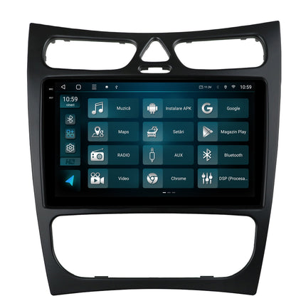 Navigatie 2K HUB64 Mercedes Benz C-Class CLK W209 (2000-2005), 8GB RAM, Android, Octacore, Slot Sim 4G, DSP, GPS, Wi-FI, Carplay, Android Auto, USB, Bluetooth, Waze, Touchscreen, 9.5 Inch