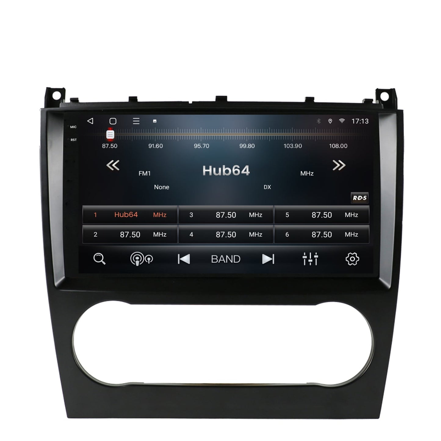 Navigatie 2K HUB64 Mercedes Benz C-Class W203 (2004-2008), 4GB RAM, Android, Octacore, Slot Sim 4G, DSP, GPS, Wi-FI, Carplay, Android Auto, USB, Bluetooth, Waze, Touchscreen, 9.5 Inch