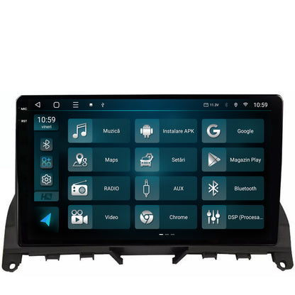 Navigatie 2K HUB64 Mercedes Benz C-Class W204 (2006-2012), 4GB RAM, Android, Octacore, Slot Sim 4G, DSP, GPS, Wi-FI, Carplay, Android Auto, USB, Bluetooth, Waze, Touchscreen, 9.5 Inch